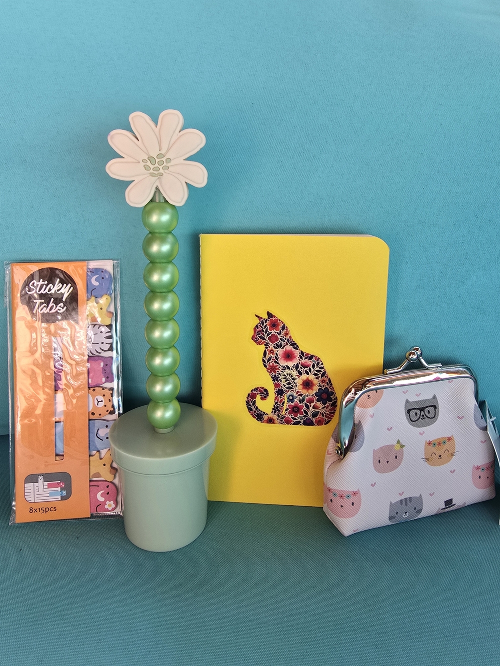 4 Piece Cat Stationary Bundle